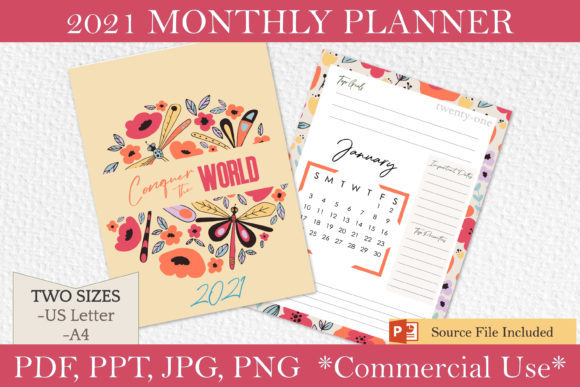 2021 Monthly Planner Printables Floral: A Flexible Resource for Custom Planning