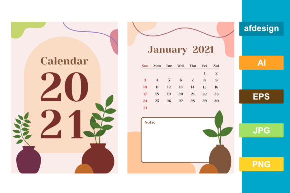 Calendar 2021 with an Abstract Theme