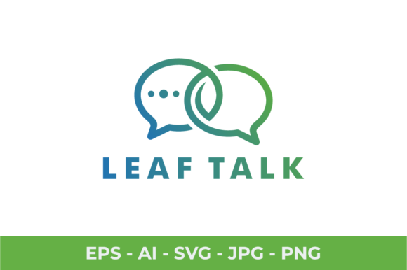 Eco Leaf Talk Chat Logo Template
