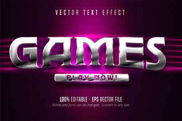 Game Style Silver Color Text Effect