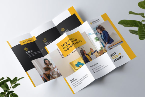 Professional Tri-fold Brochure Design for Creative and Corporate Agencies