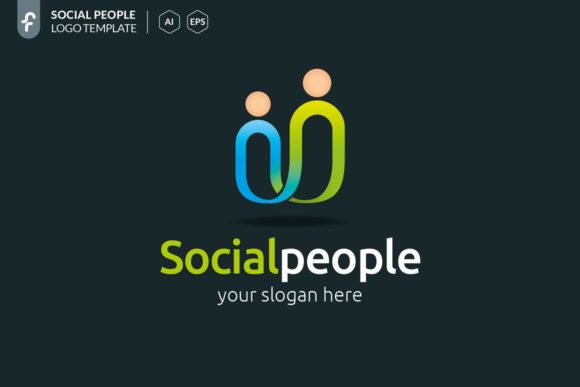 Social People Logo Template: A Minimalist and Modern Solution for Brand Identity