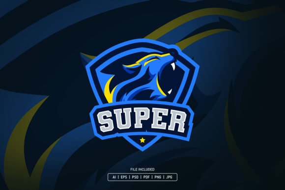 Super Wolf Esport Logo Template: Your Brand's Edge