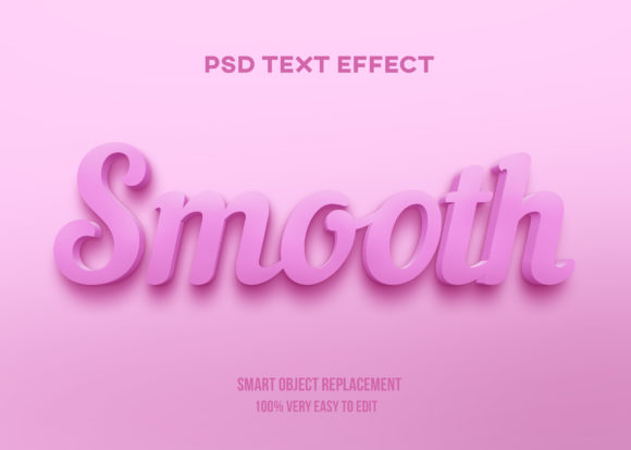 Text Effect Psd - Pink Smooth Style for Quick Design