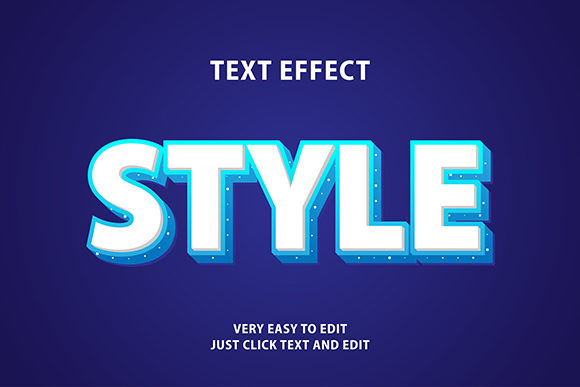 Text Effect - Style Blue Bold Modern