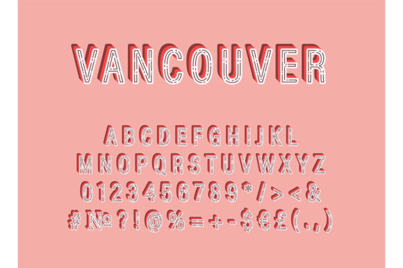 Vancouver Header Vintage Vector Alphabet