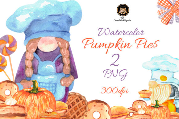Watercolor Pumpkin Pie and Gnome: A Detailed Evaluation for Fall Decor and Design Projects