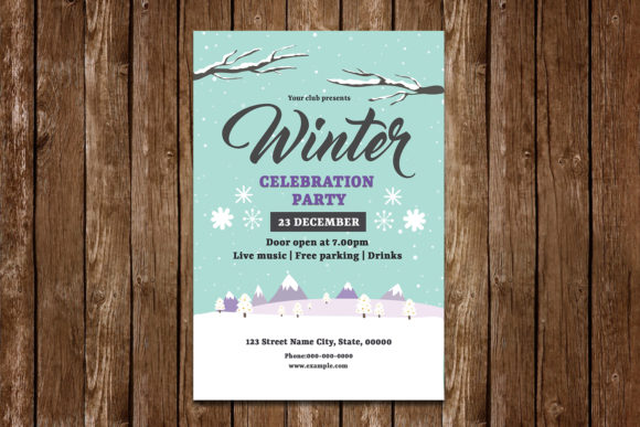 Winter Celebration Party Flyer Template for Festive Events